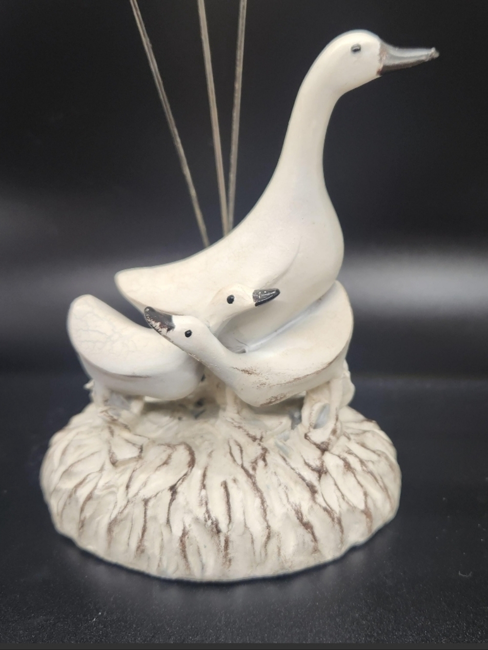 Goose Family with Wire Photo Holders